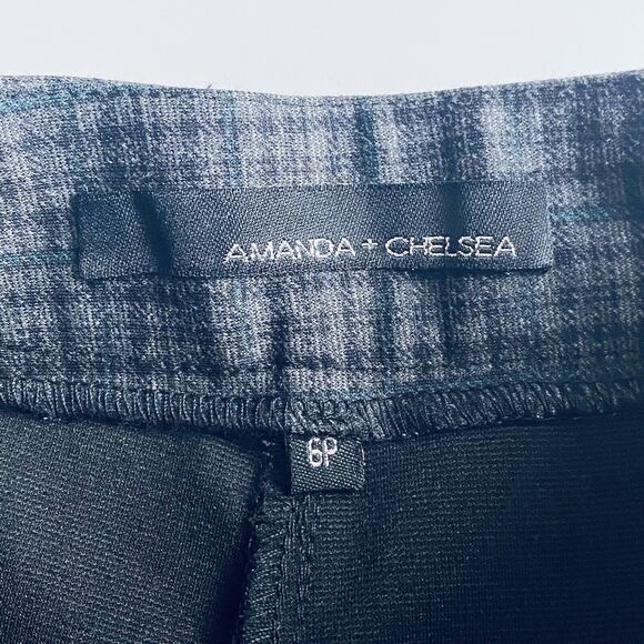Amanda Chelsea Pants Size 6 Petite Gray Blue Plaid Ankle Career Preppy NEW - Picture 6 of 7